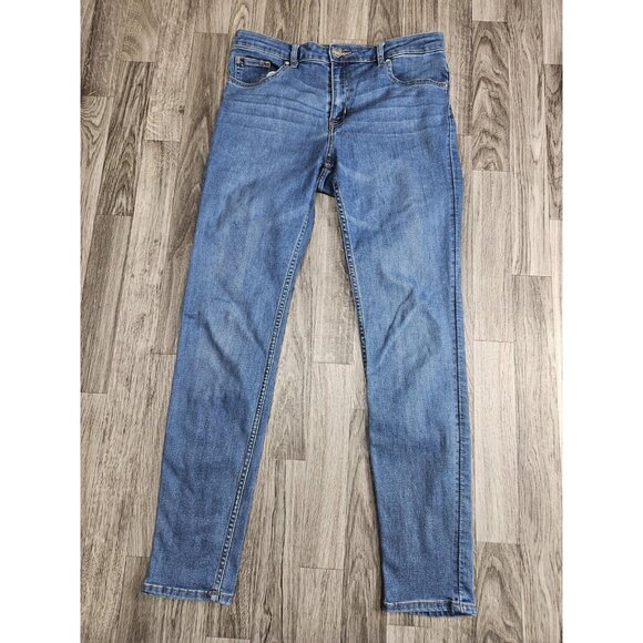 (3/$35) H&M Jeans Womens 10 Blue Mid Rise Skinny Stretch Denim Pants - Picture 1 of 10